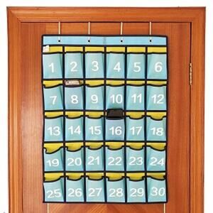 Anizer 30-Pocket Hanging Classroom Organizer Chart for Cell Phones & Calculators